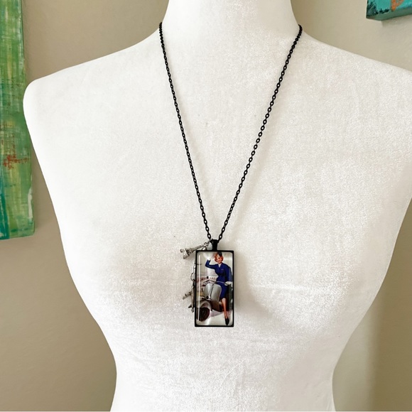 Come Fly With Me Flight Attendant Travel Charm Fashion Necklace - Picture 1 of 8